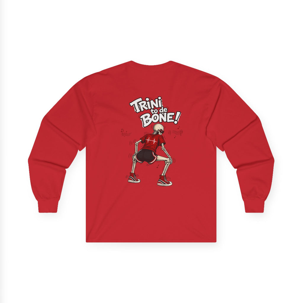 Trini to de Bone Dancing Skeleton | Long-Sleeve Tee | Trinidad
