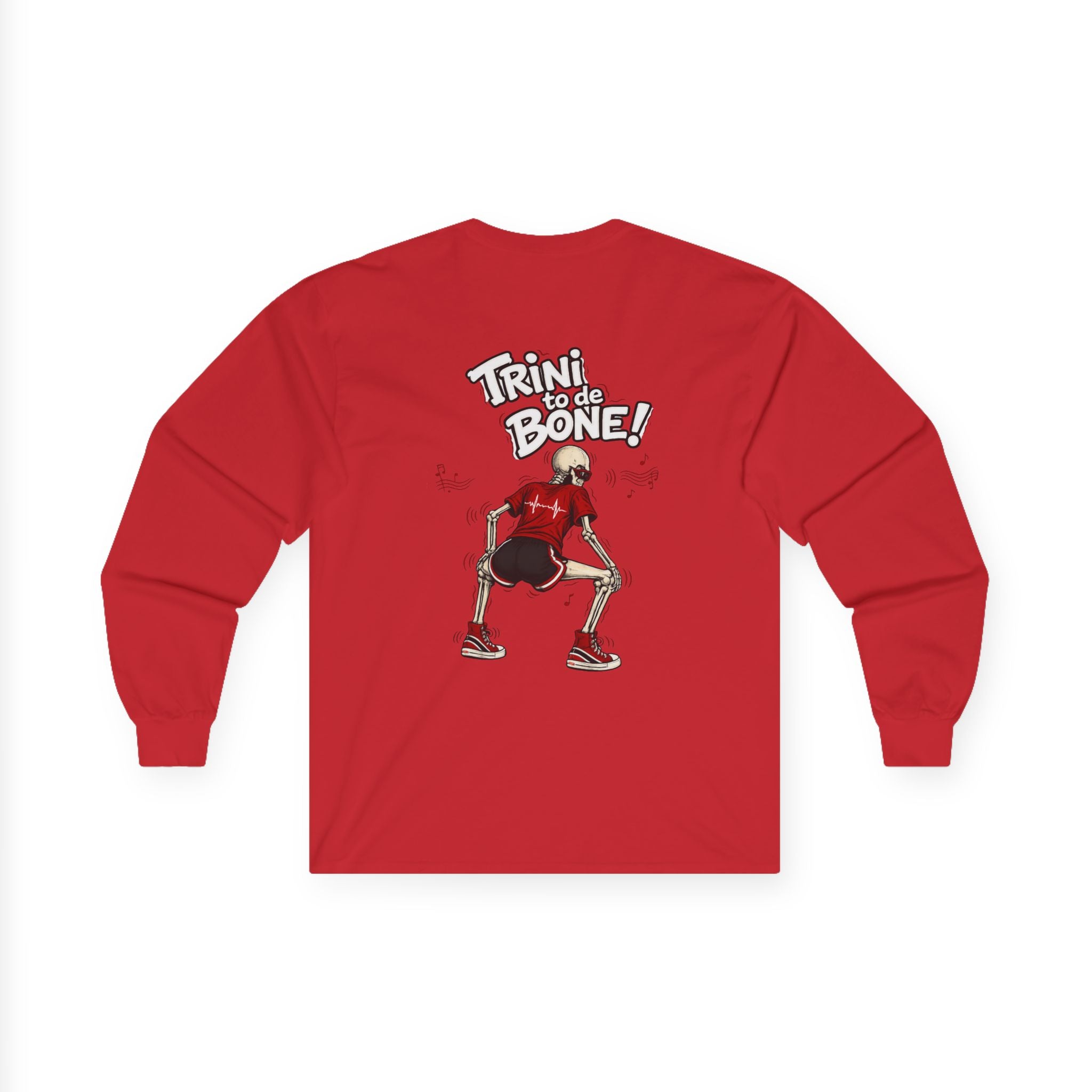 Trini to de Bone Dancing Skeleton | Long-Sleeve Tee | Trinidad