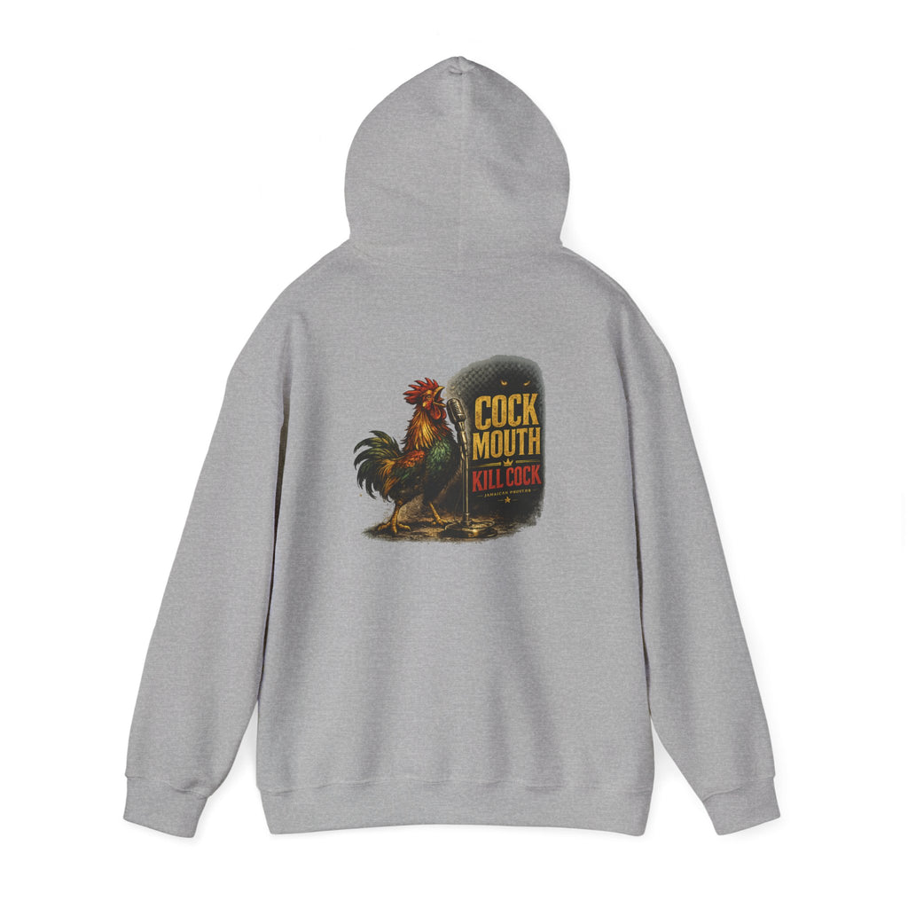 "Cock Mouth Kill Cock" - Jamaican Proverb | Heavyweight Hoodie | Jamaica