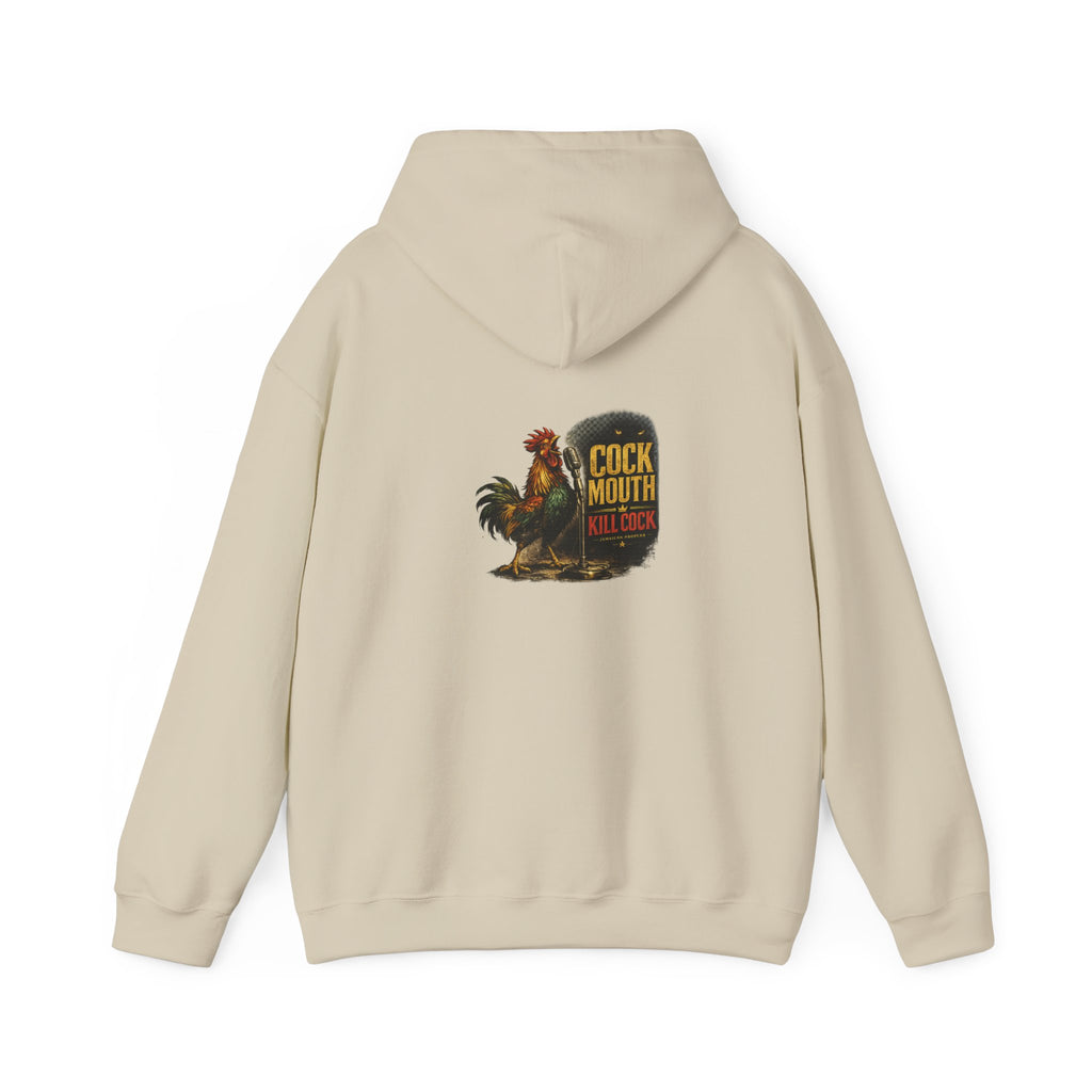 Cock Mouth Kill Cock - Jamaican Proverb | Heavyweight Hoodie | Jamaica