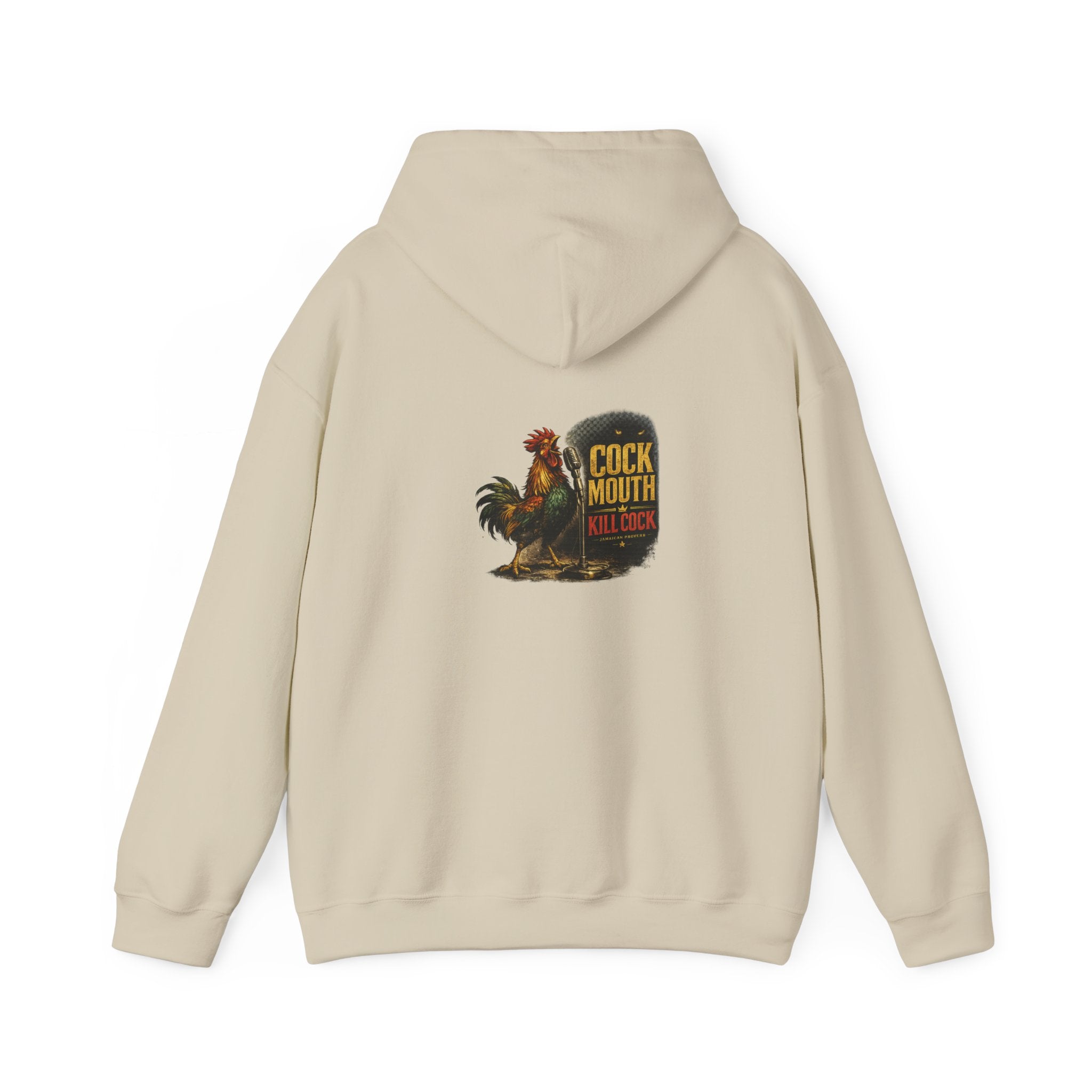 Cock Mouth Kill Cock - Jamaican Proverb | Heavyweight Hoodie | Jamaica
