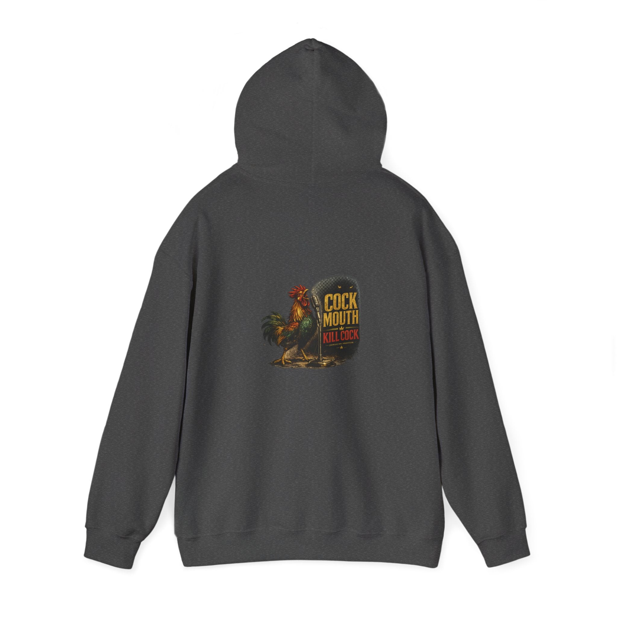 Cock Mouth Kill Cock - Jamaican Proverb | Heavyweight Hoodie | Jamaica