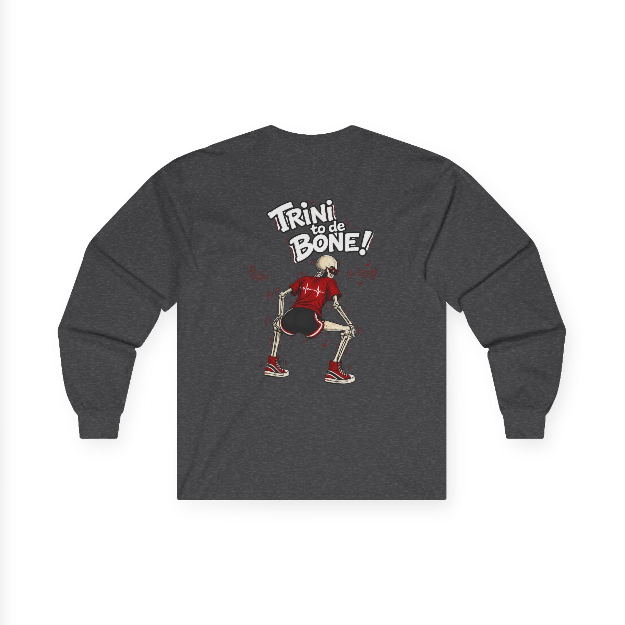 Trini to de Bone Dancing Skeleton | Long-Sleeve Tee | Trinidad