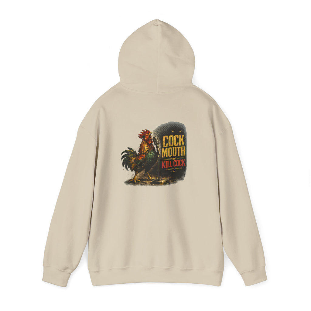 "Cock Mouth Kill Cock" - Jamaican Proverb | Heavyweight Hoodie | Jamaica