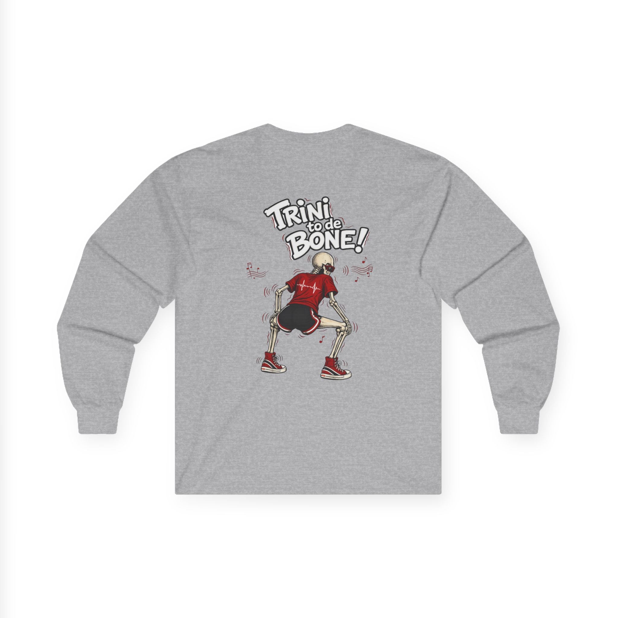 Trini to de Bone Dancing Skeleton | Long-Sleeve Tee | Trinidad