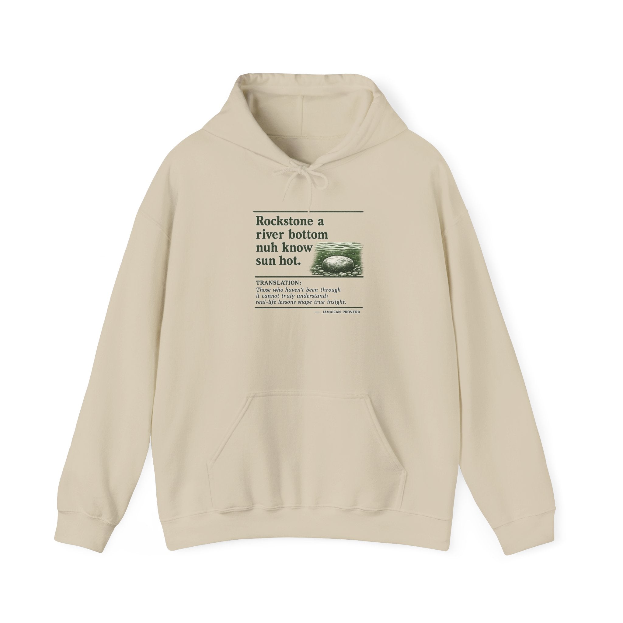 Rockstone A River Bottom - Jamaican Proverb | Heavyweight Hoodie | Jamaica