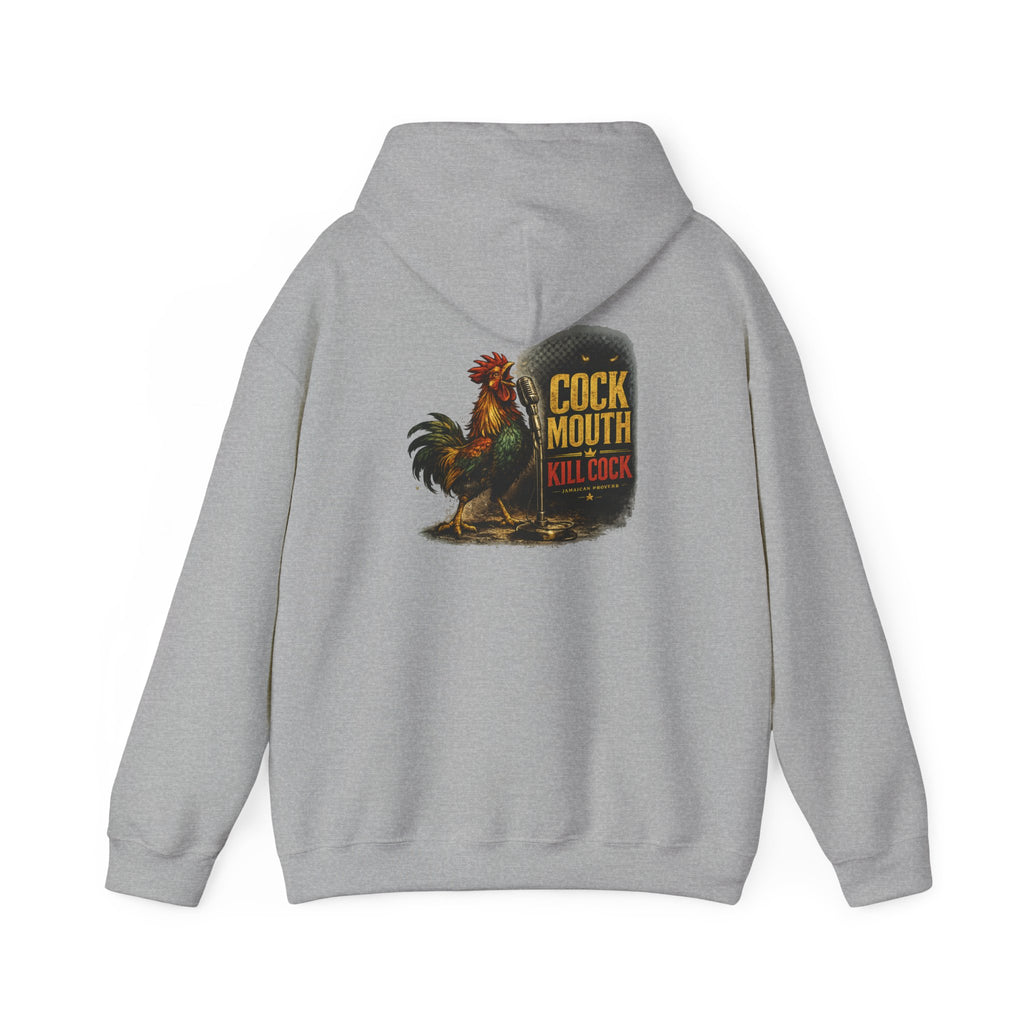 "Cock Mouth Kill Cock" - Jamaican Proverb | Heavyweight Hoodie | Jamaica