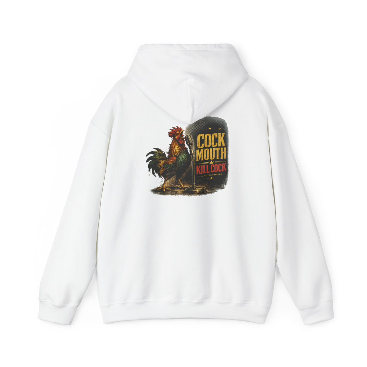 "Cock Mouth Kill Cock" - Jamaican Proverb | Heavyweight Hoodie | Jamaica
