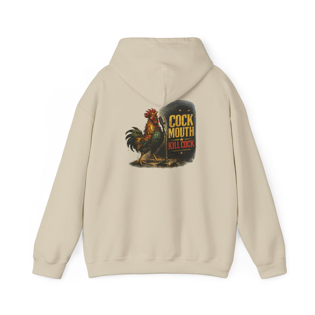 "Cock Mouth Kill Cock" - Jamaican Proverb | Heavyweight Hoodie | Jamaica