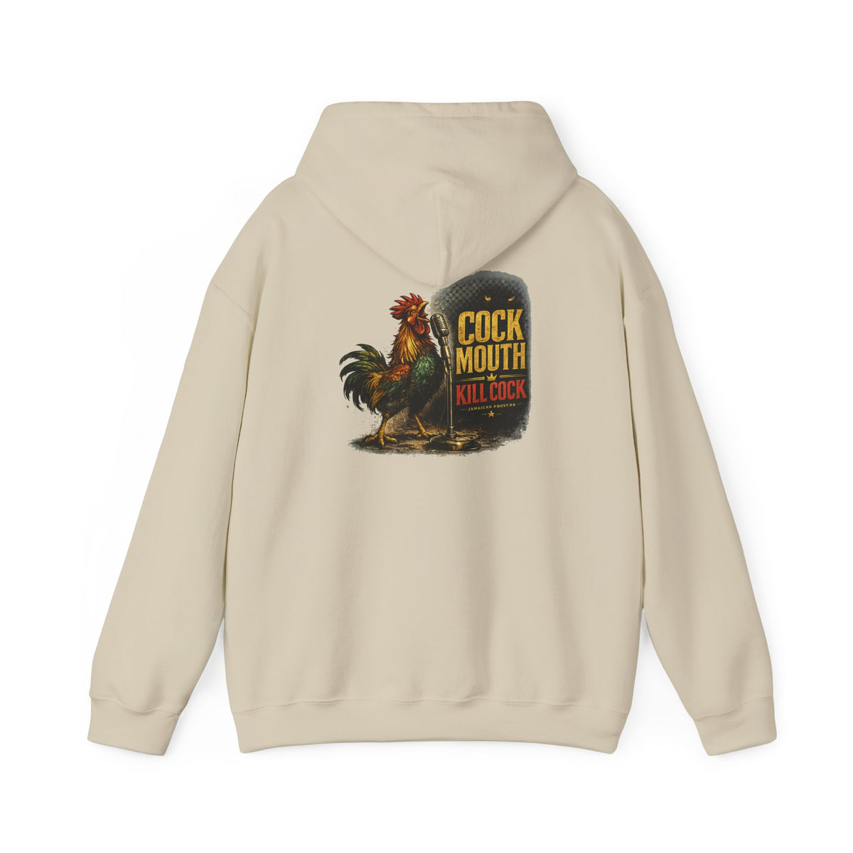 "Cock Mouth Kill Cock" - Jamaican Proverb | Heavyweight Hoodie | Jamaica