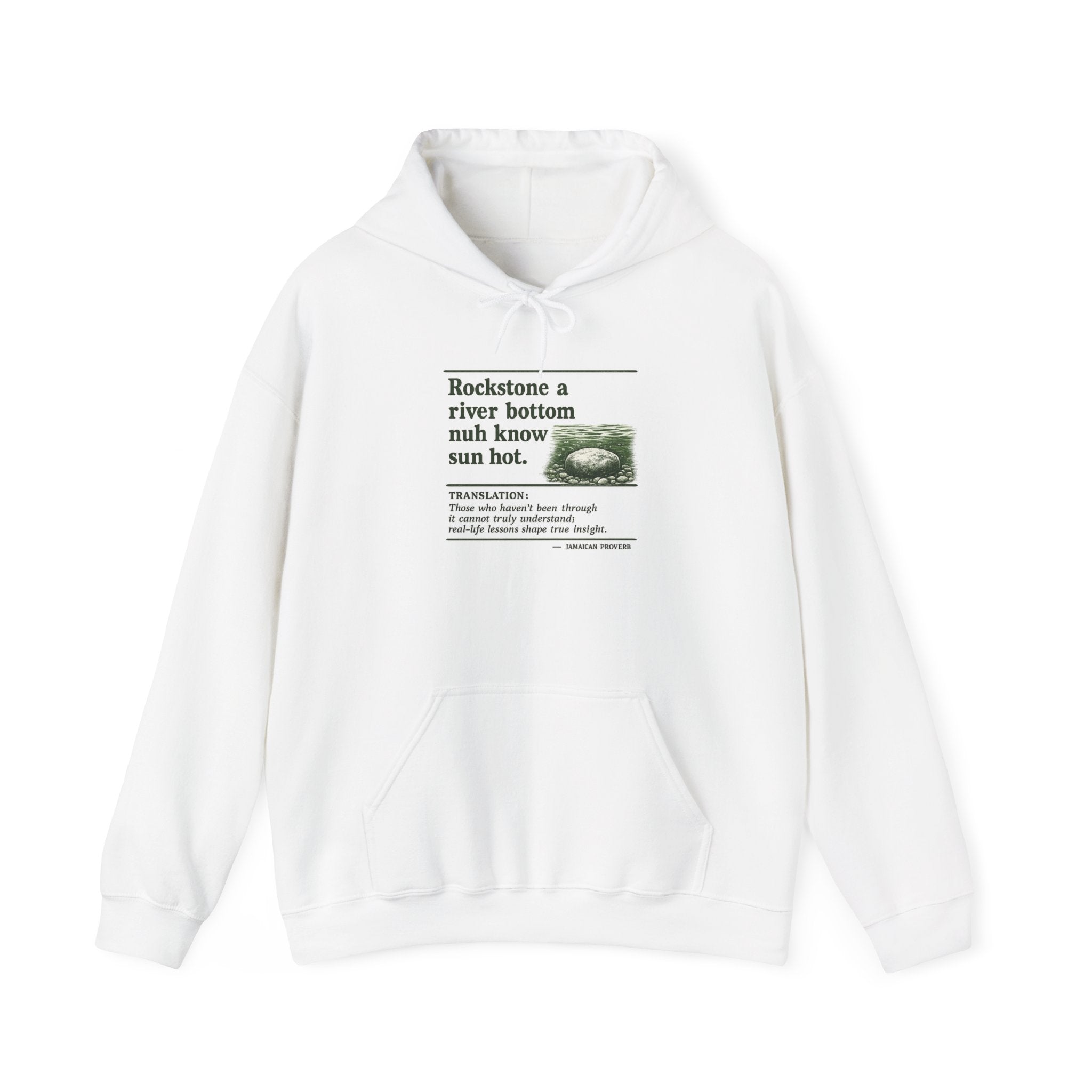 Rockstone A River Bottom - Jamaican Proverb | Heavyweight Hoodie | Jamaica