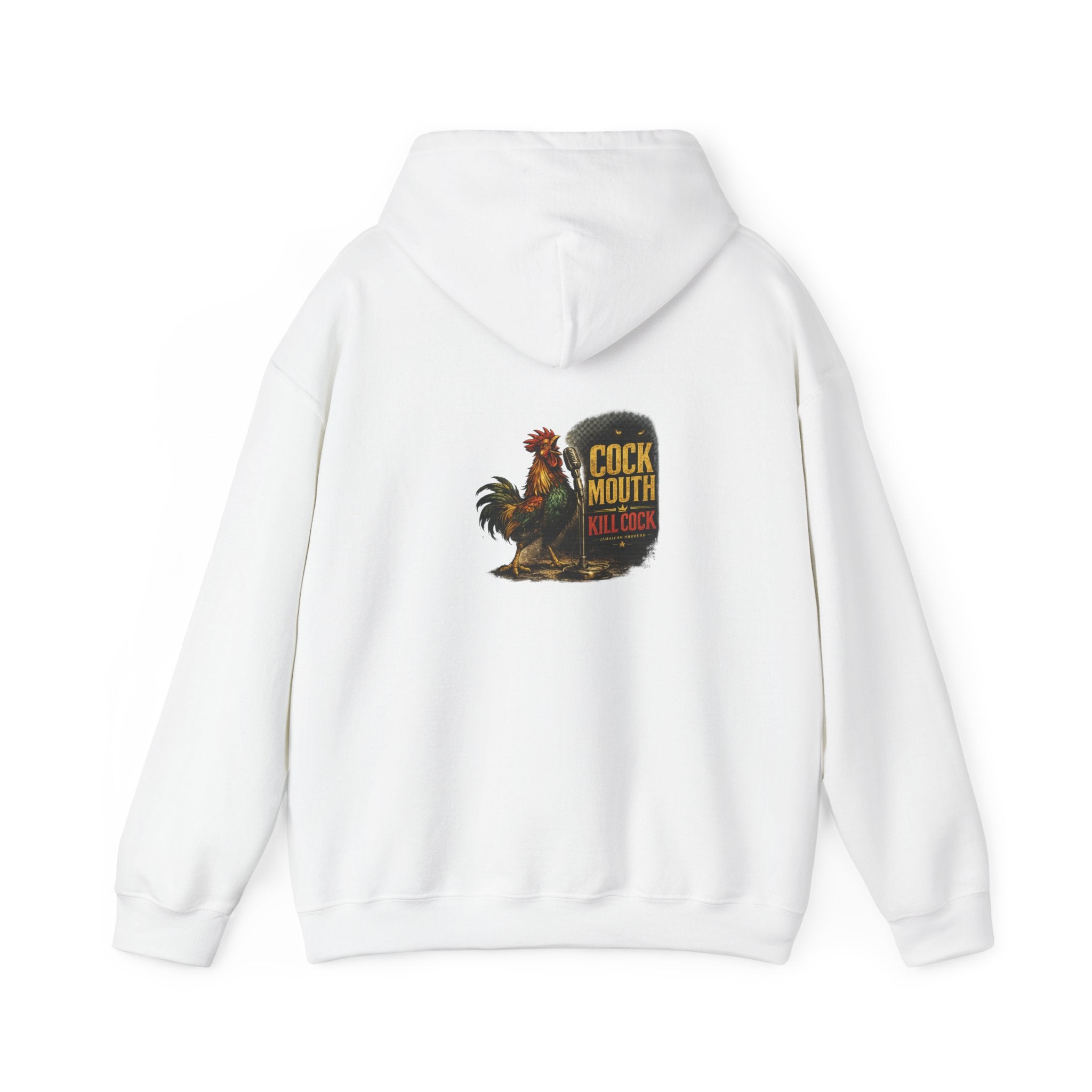 Cock Mouth Kill Cock - Jamaican Proverb | Heavyweight Hoodie | Jamaica
