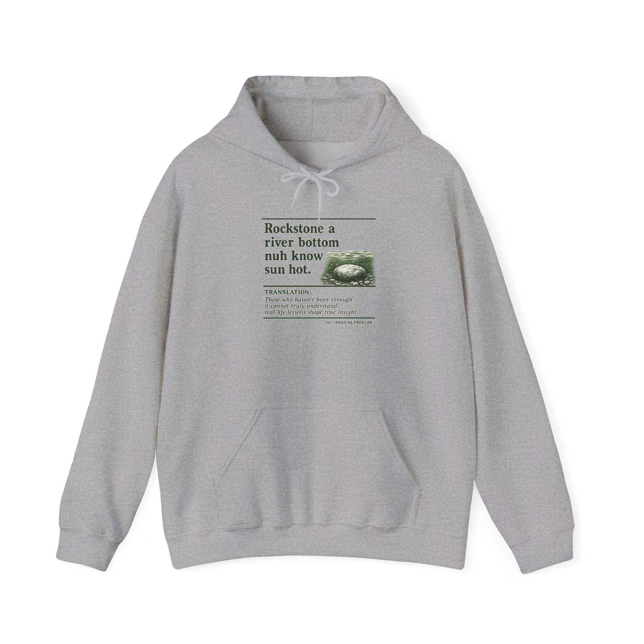 Rockstone A River Bottom - Jamaican Proverb | Heavyweight Hoodie | Jamaica