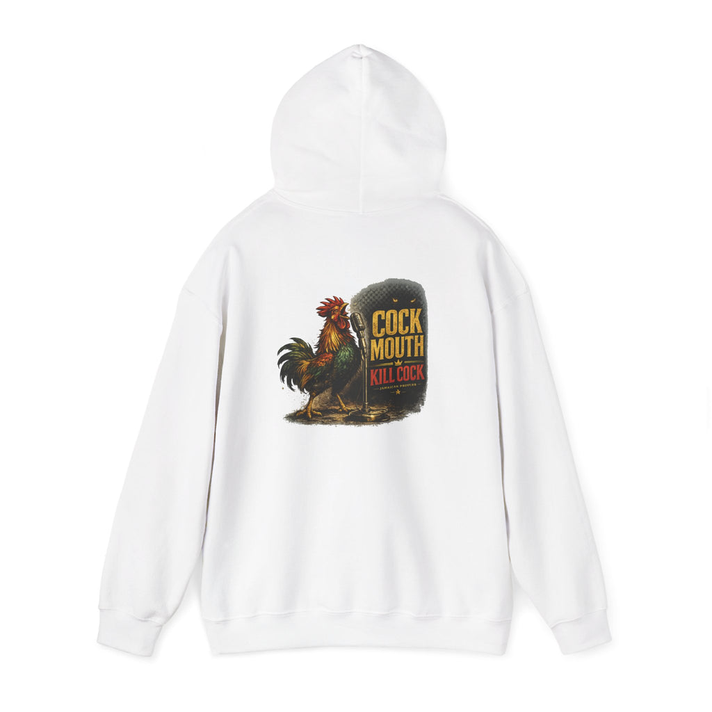 "Cock Mouth Kill Cock" - Jamaican Proverb | Heavyweight Hoodie | Jamaica