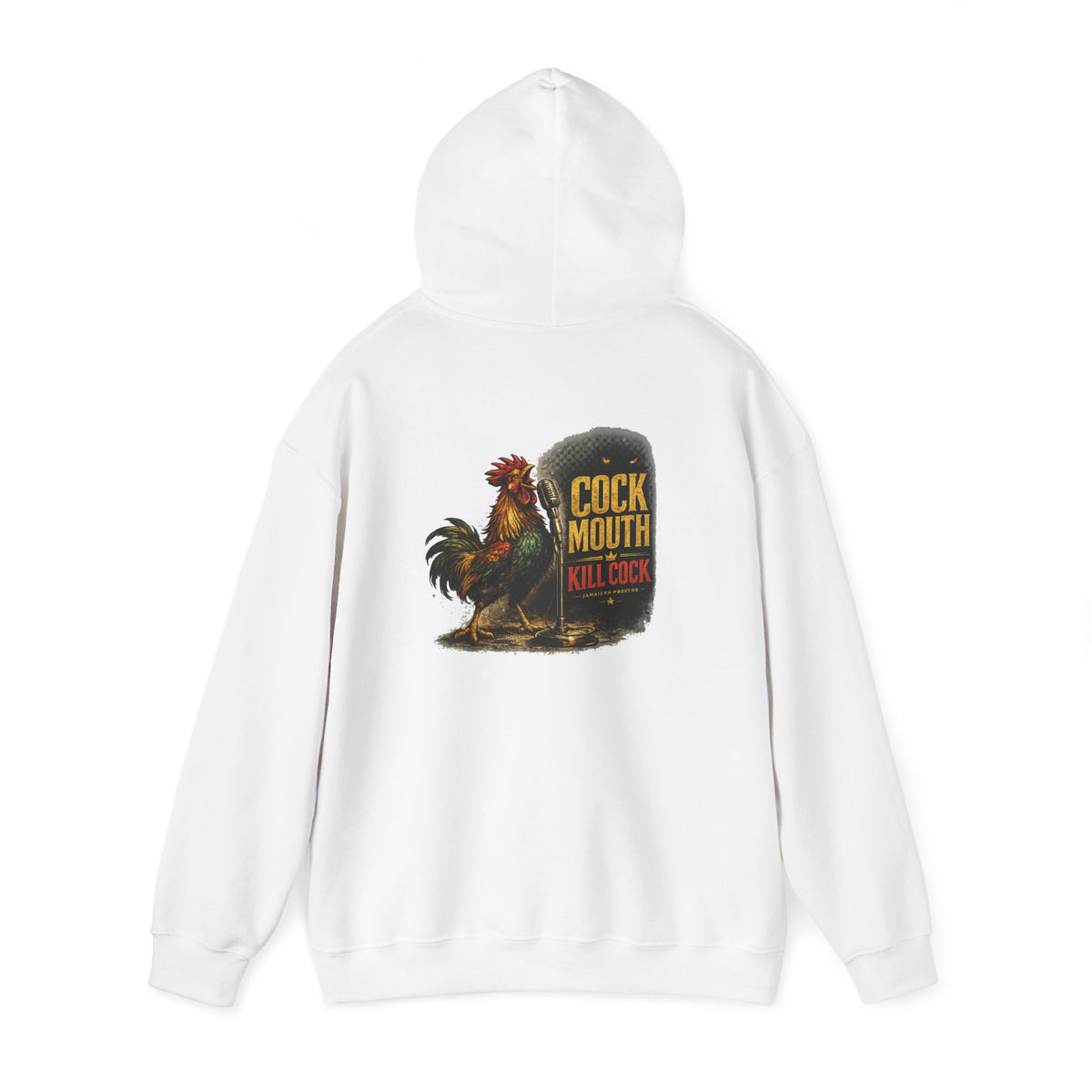 "Cock Mouth Kill Cock" - Jamaican Proverb | Heavyweight Hoodie | Jamaica