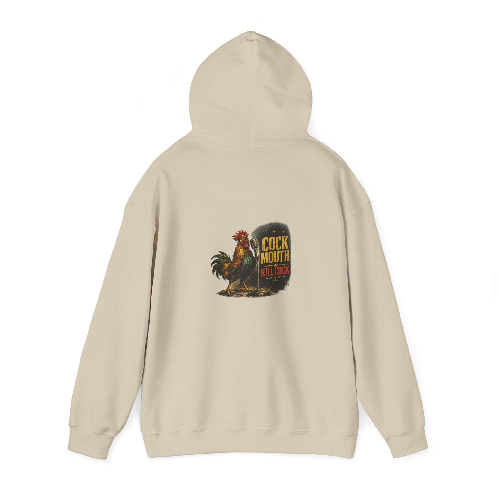 Cock Mouth Kill Cock - Jamaican Proverb | Heavyweight Hoodie | Jamaica