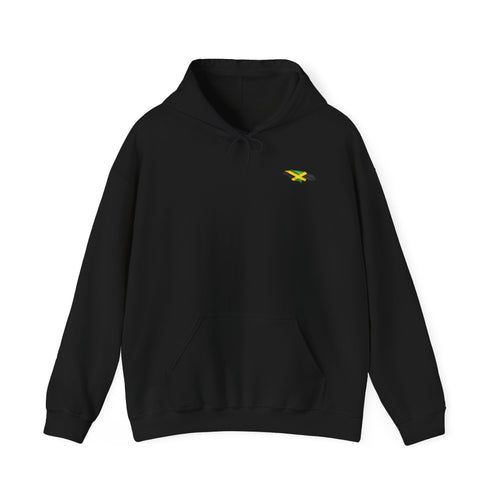 "Chicken Merry ... Hawk Deh Near" - Jamaican Proverb | Heavyweight Hoodie | Jamaica