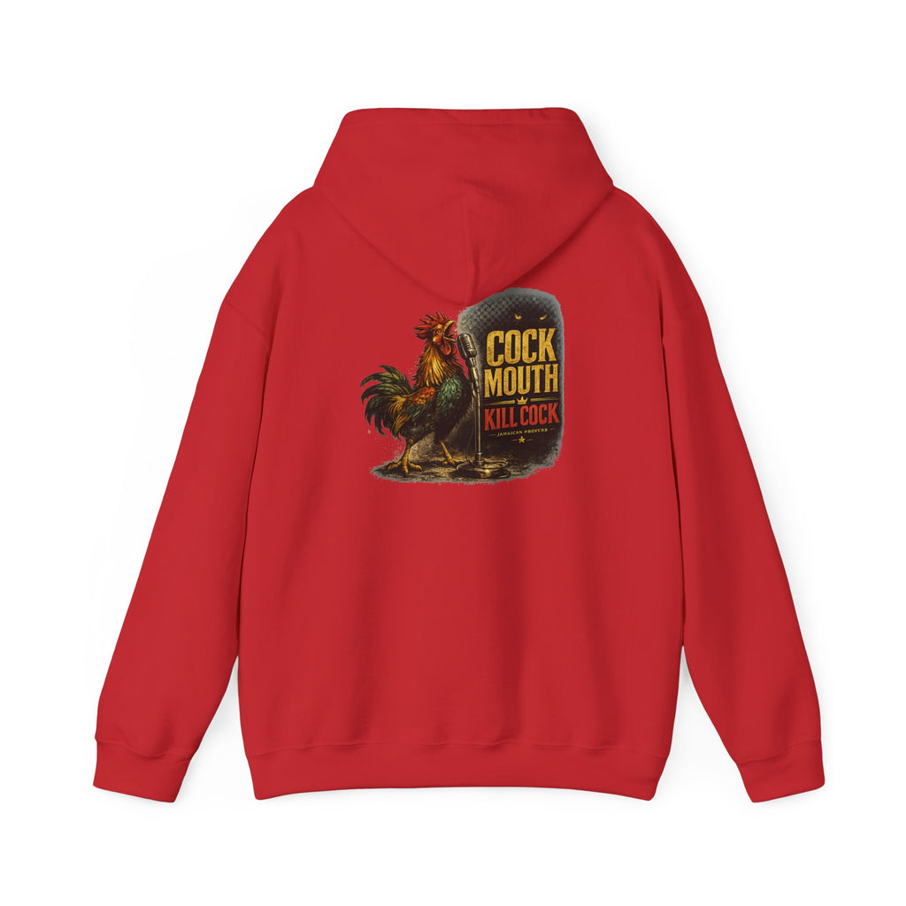 "Cock Mouth Kill Cock" - Jamaican Proverb | Heavyweight Hoodie | Jamaica
